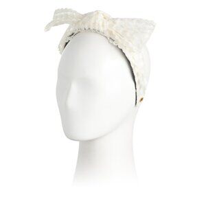 LELE SADOUGHI Ivory Shirley Lace Ribbon Headband